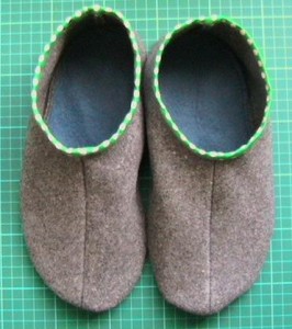 Handmade recycled blanket slippers