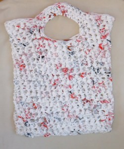 Market bag made from recycled plastic bags