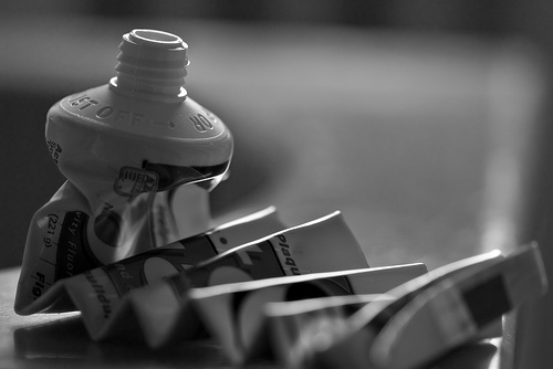 squeeze the toothpaste